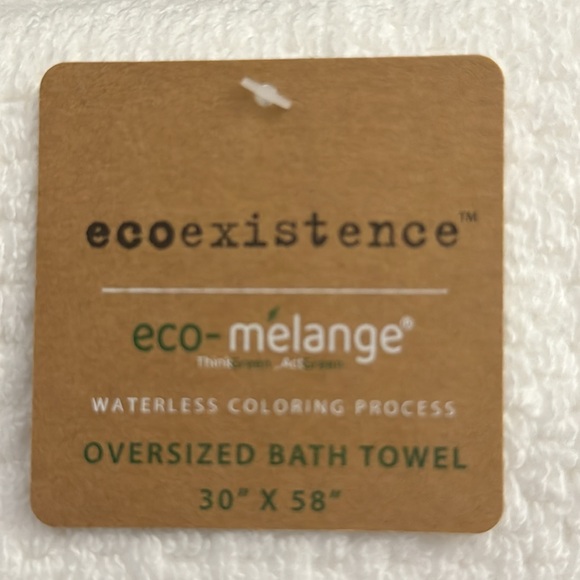 2pc Oversized ECOEXISTENCE Eco-Melange Bath Towel Set - White - 30” x 58” - Picture 4 of 4